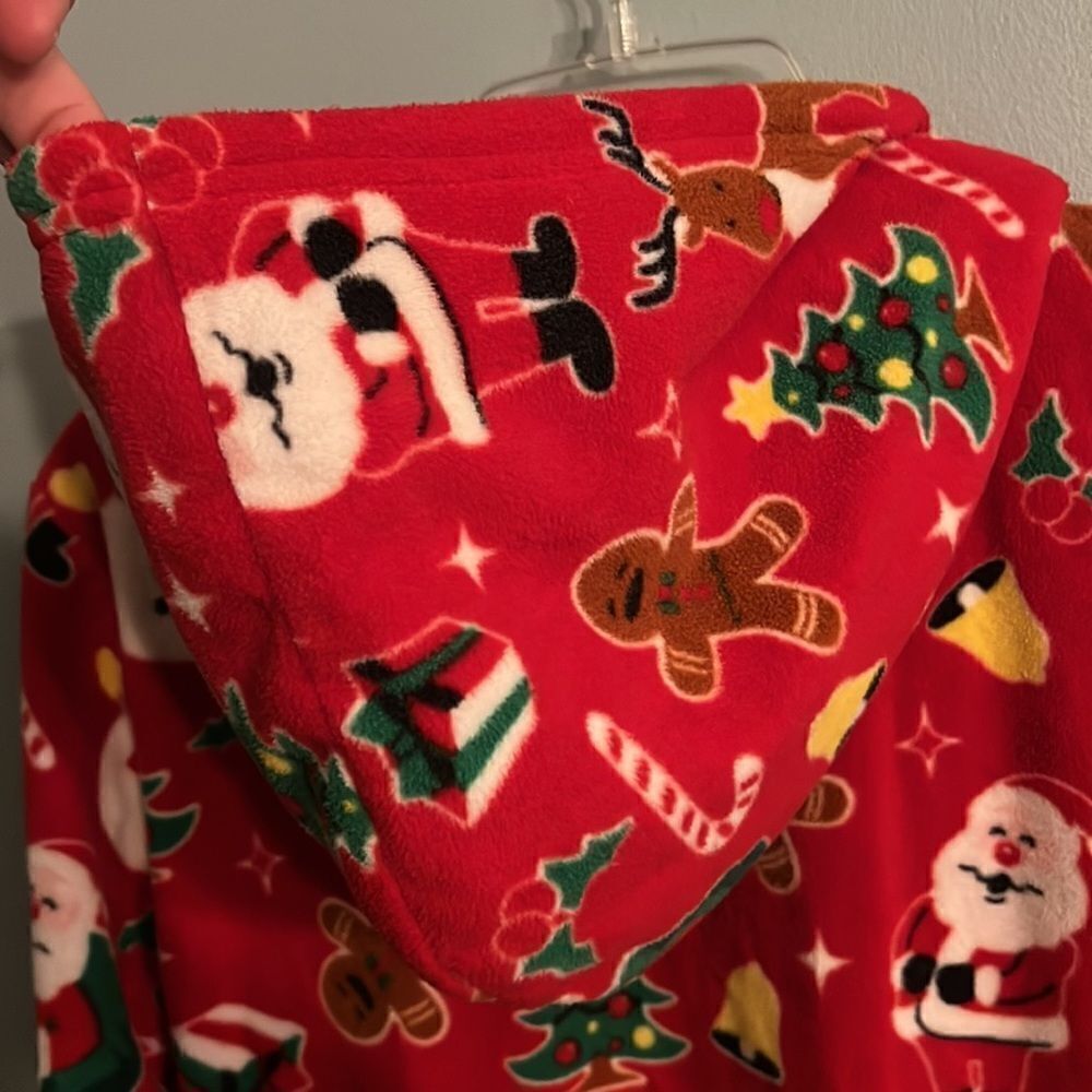 Girl”s size 16 Christmas holiday one piece hoodie cozy comfy pajamas - Picture 11 of 11